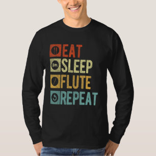 Camiseta Coma Flute Repetição de Fluto Engraçado Flautista