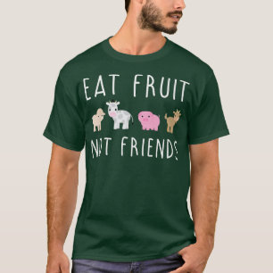 Camiseta Coma Fruta Não Amigos Mulheres Engraçadas Vegan Ve