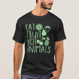 Camiseta Coma Frutas Não Animais Vegan Vegetariano Bem-Esta