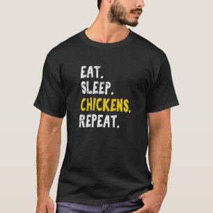 Camiseta Coma Galinhas Dormir Repita Galinha Galinha Faze