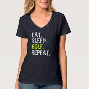 Camiseta Coma Golfe Dormindo Repita Golfer Golfing Engraçad