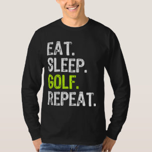 Camiseta Coma Golfe Dormindo Repita Golfer Golfing Engraçad