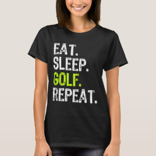 Camiseta Coma Golfe Dormindo Repita Golfer Golfing Engraçad