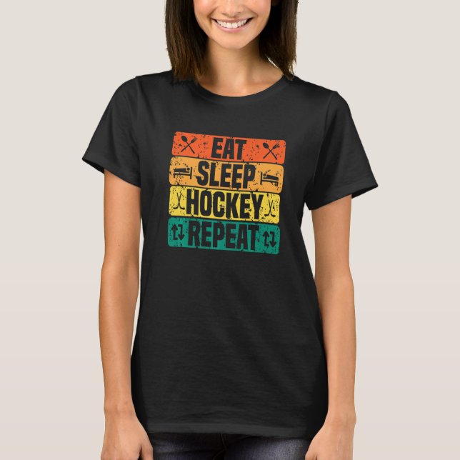 Camiseta Coma Hockey com Hóquei em Hóquei Repetidamente (Frente)