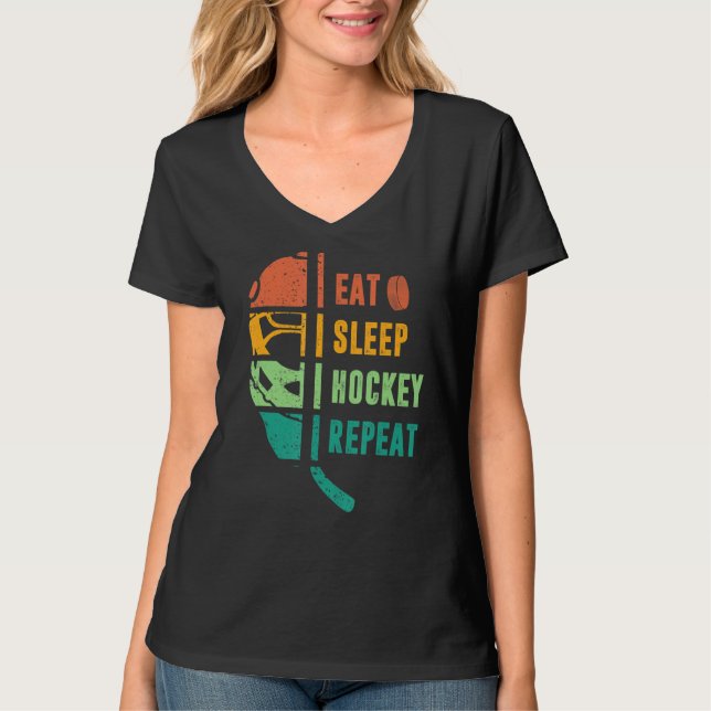 Camiseta Coma Hockey com Hóquei em Hóquei Repetidamente (Frente)