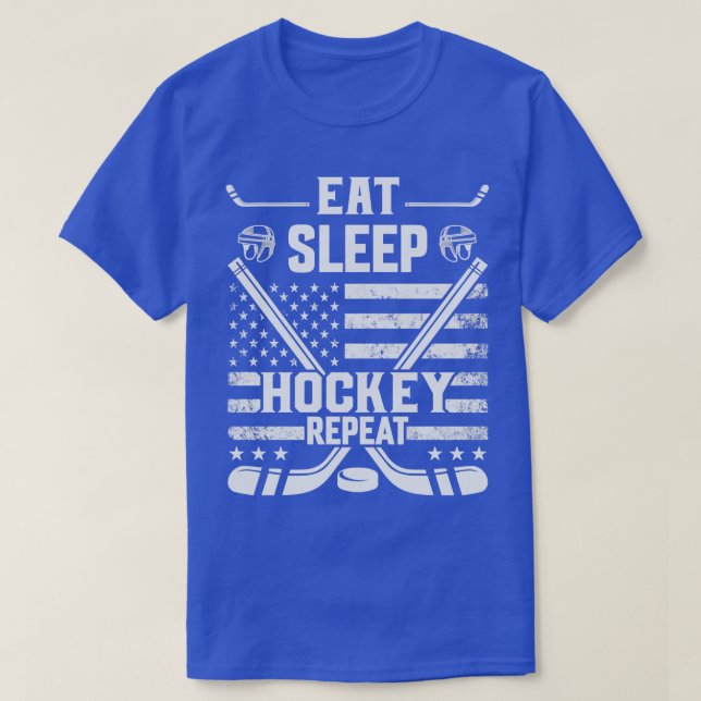 Camiseta Coma Hockey com Sono Repete Bandeira Americana Afa (Frente do Design)