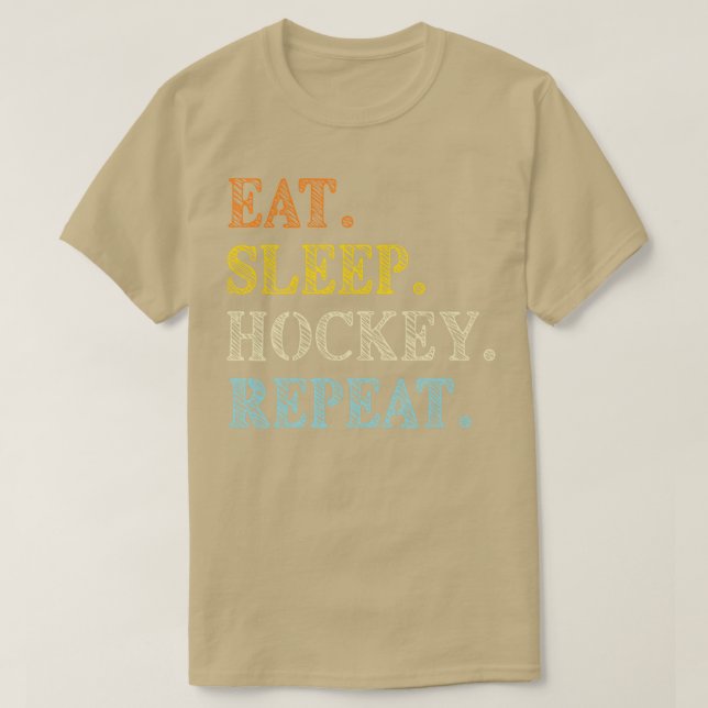 Camiseta Coma Hockey com Sono Repete Hockey (Frente do Design)