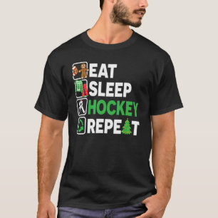 Camiseta Coma Hockey com Sono Repete Natal Jovens Adolescen