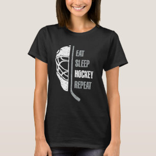 Camiseta Coma Hockey Com Sono Repete O Natal Para Adulto Ad