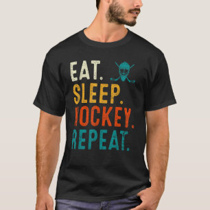 Camiseta Coma Hockey Com Sono Repete O Natal Para Crianças