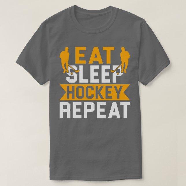 Camiseta Coma Hockey com Sono Repete Presente de Hockey Eng (Frente do Design)