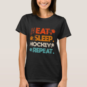 Camiseta Coma Hockey Sonho Repetir Rink de Hóquei no Gelo S