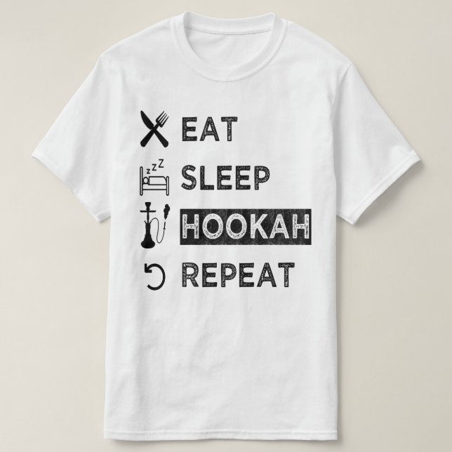 Camiseta Coma Hookah Repetit, Hookah Engraçado Amantes (Frente do Design)