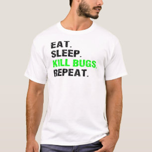 Camiseta Coma Insetos do Matar de latência Repetir a arte 