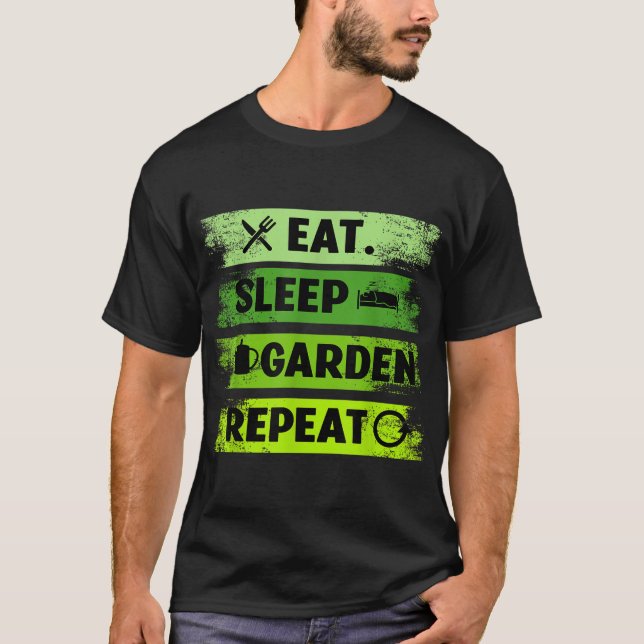 Camiseta Coma Jardim do Sono Repetir Jardinagem do Agricult (Frente)