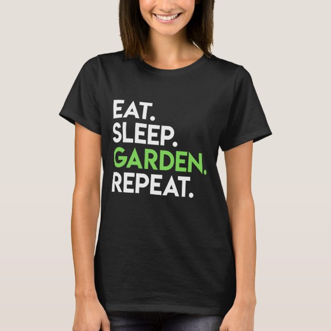 Camiseta Coma Jardim do Sono Repetir Jardinagem em Cuta par (Frente)