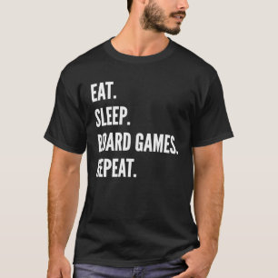 Camiseta Coma Jogos do Conselho de Sono Repetir o Hobby Fav