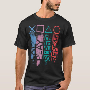 Camiseta Coma Jogue Durma Repita Gamer Jogos Retrô