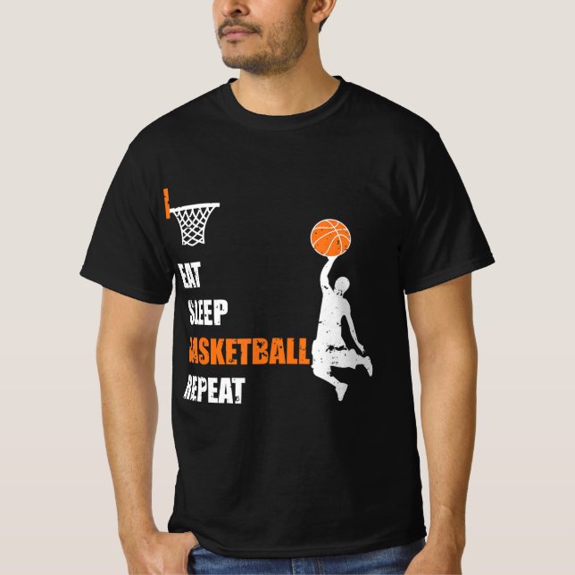 Camiseta Coma, Jovens de Basquete Repetitivos e G (Frente)