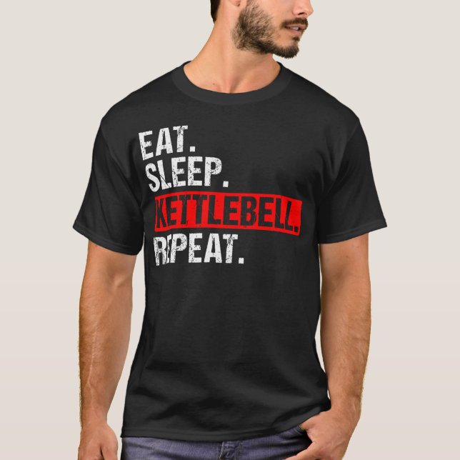 Camiseta Coma Kettlebell Repete Giro De Malhação Para Mulhe (Frente)