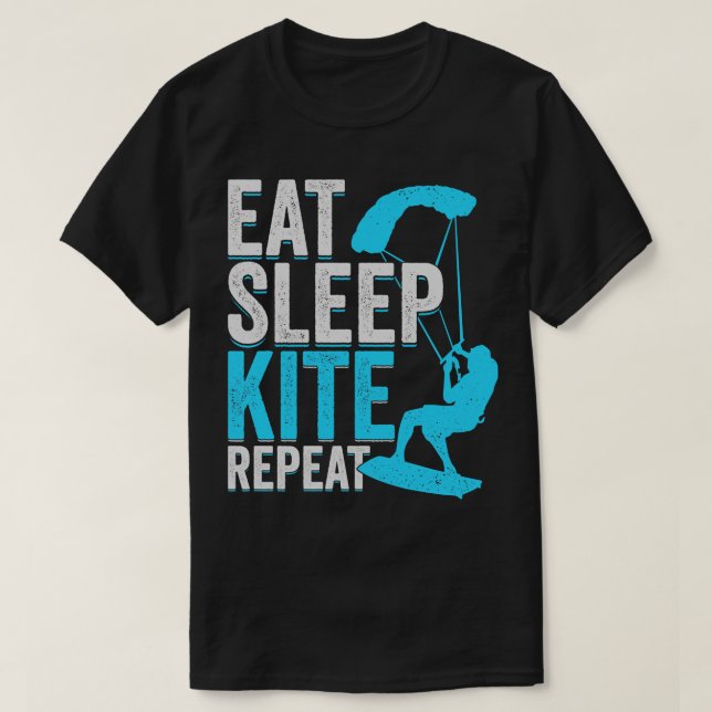 Camiseta Coma Kite Repetit Kesurfing Kitesurfer Gift (Frente do Design)