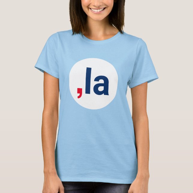 Camiseta Coma La kamala pronúncia engraçada ponto branco (Frente)