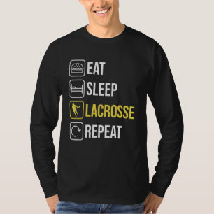 Camiseta Coma Lacrosse Repita Mulheres Homens Meninos