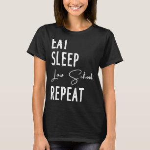 Camiseta Coma Lei do Sono Repita Estudo Engraçado de Direit