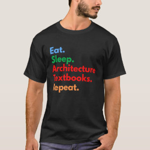 Camiseta Coma livros de texto da arquitetura do sono Repeti