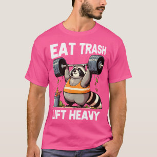 Camiseta Coma Lixo Panda Levante Pesado Fat Raccoon Weightl