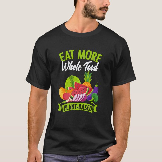 Camiseta Coma Mais Alimento Integral Vegetariano Vegano à B (Frente)
