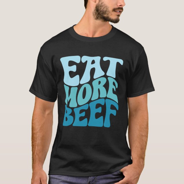 Camiseta Coma Mais Carne De Bovino Apoiando Agricultores Lo (Frente)