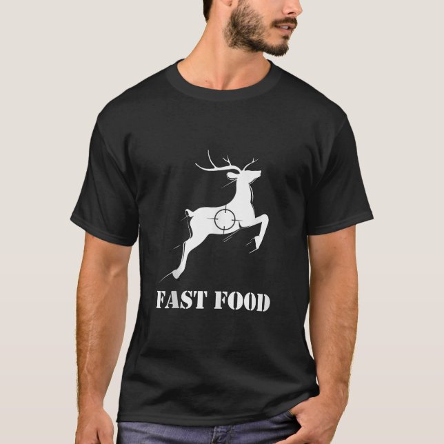 Camiseta Coma Mais Deer Comida Caçando Engraçado Para Caçad (Frente)