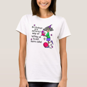 Camiseta Coma mais humor do aniversário do bolo
