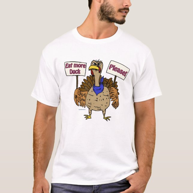Camiseta Coma Mais Pato - Falando Com A Turquia (Frente)
