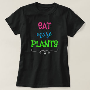 Camiseta Coma mais plantas Camisa-T feminina