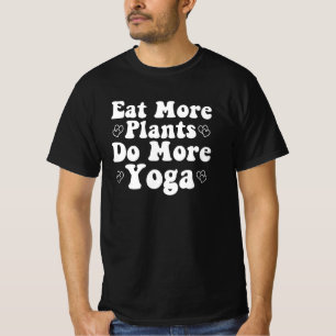 Camiseta Coma Mais Plantas Faz Mais Yoga Dizendo Coração No