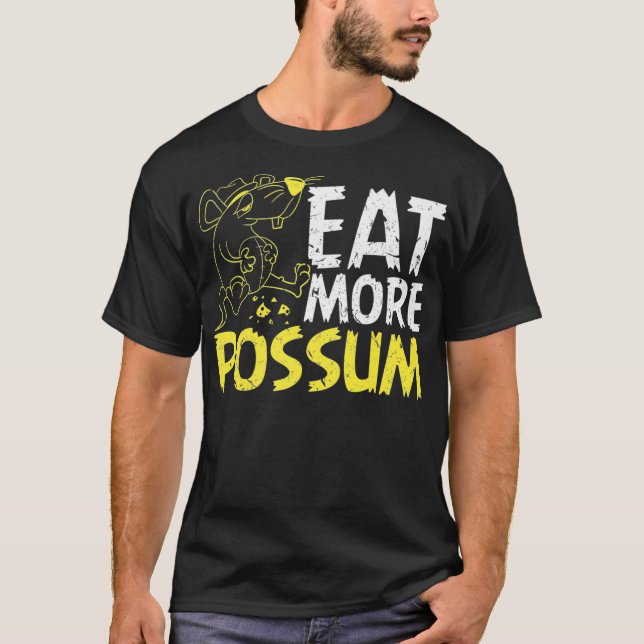 Camiseta Coma Mais Possum Funny Trailer Park Redneck Hillbi (Frente)