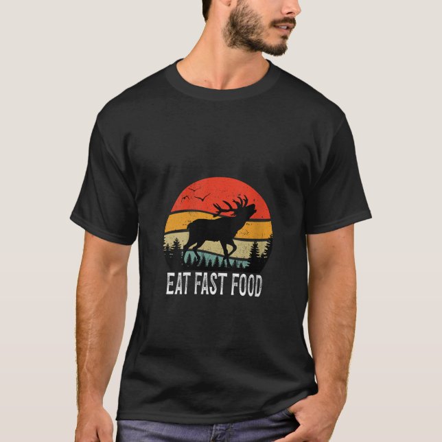 Camiseta Coma Mais Rapidamente Comida Vintage Wildlife Trip (Frente)