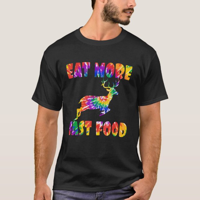 Camiseta Coma Mais Rapidamente O Caçador De Olhos De Comida (Frente)