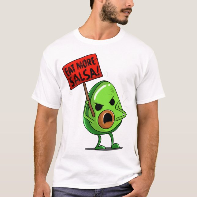 Camiseta Coma Mais Salsa Vegan Avocado Cute Guacamole Diver (Frente)