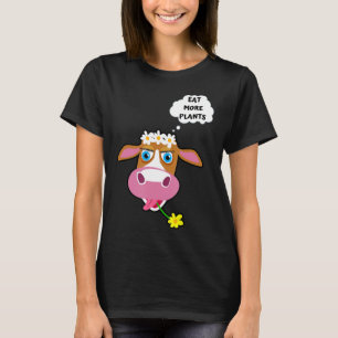 Camiseta Coma Mais Vaca De Plantas Com Vegetal De Vegan De