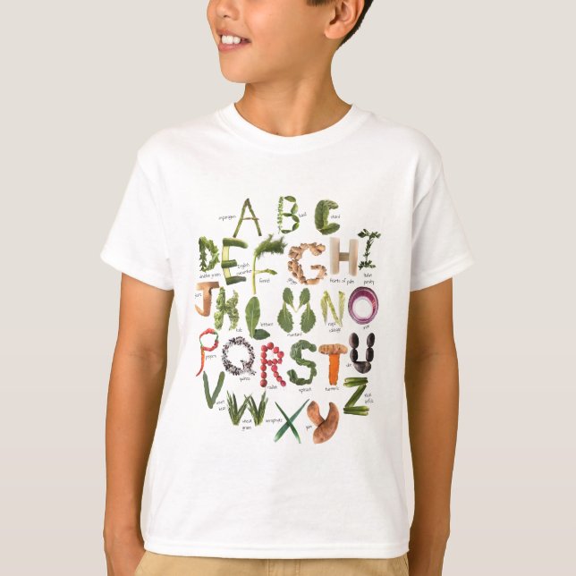 Camiseta Coma Mais Veggies Alphabet Shirt (Frente)