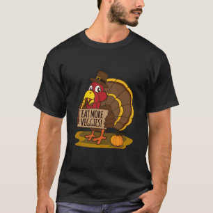 Camiseta Coma Mais Veggies Cute Vegan Ação de Graças