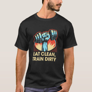 Camiseta Coma Malhação de preparação suja para o comboio li
