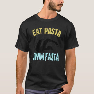 Camiseta Coma massas alimentícias Natações nadando Natação