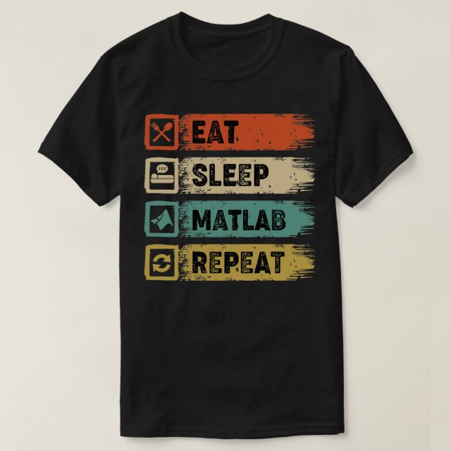 Camiseta Coma Matlab Repetir TShirt clássico (Frente do Design)