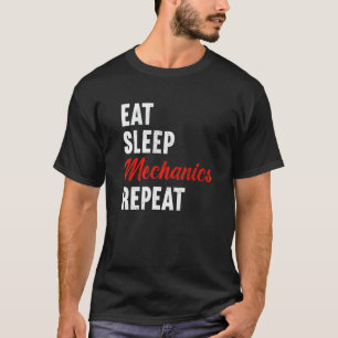 Camiseta Coma Mecânica de Sono Repita Engenheiro Mecânico T