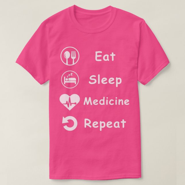 Camiseta Coma Medicina do Sono Repetir Desenho De Presente  (Frente do Design)