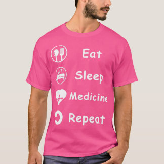 Camiseta Coma Medicina do Sono Repetir Desenho De Presente